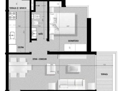 Apartamento en Roosevelt, 1 dormitorios *