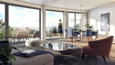 Espectacular unidad de 168m2 totales.
Cuenta con amplio living comedor con cocina integrada de cómodas dimensiones.
3 dormitorios y 2 baños, principal en suite, baño social, todos los ambientes con salida a amplio balcón con hermosas vistas!

En un complejo único que reúne apartamentos, locales y oficinas a 50mts de la playa del Puertito del Buceo.
Excelente calidad y las mejores terminaciones, pisos de porcelanato en ambientes principales, baños y cocinas, y pisos de ingeniería de madera en dormitorios.
Griferias Hans Grohe, espejos y mamparas de vidrio fijo en baños.

Las cocinas de todas las unidades se entregarán equipadas con anafe, heladera y freezer panelables, torre de cocción con horno y microondas empotrados, campana, lavavajillas panelables de 13 servicios. Los baños se entregarán con extractores.

Las unidades contarán con losa radiante eléctrica y equipos multi Split
con tecnología inverter marca SAMSUNG, con terminales en cada uno de los ambientes.

En el valor de la unidad publicad está incluído un garaje 

Forma de Pago:
10% seña
20% Compromiso compraventa
60% durante avance de obra
10% a la posesión

Gastos de Ocupación 6%
Garajes USD 35.000.-