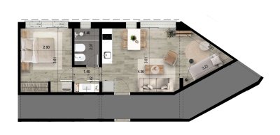 Venta apartamento 1 dormitorio y medio playa mansa