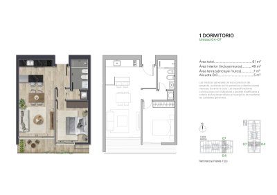Venta apartamento 1 dormitorio en pozo Punta del Este