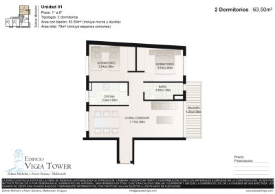 Apartamento en venta, 2 dormitorios en Maldonado 