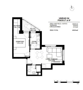 Apto 1 dormitorio en Brava