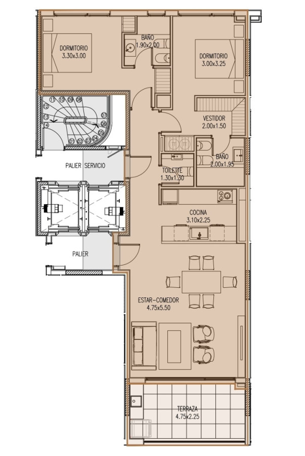 Imagen de Apartamento en venta de 2 dormitorios en Mansa, Punta del Este