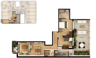 Venta Apartamento de 2 dormitorios en Pocitos Nuevo, ideal inversores