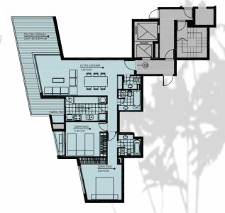 Miami Boulevard II de 2 dormitorios con parrillero