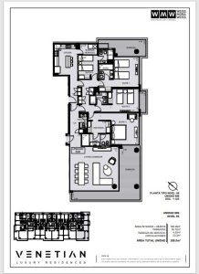 Vende apartamento en Torre Venetian , Punta del Este 