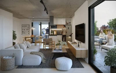 Apartamento de 2 dormitorios al frente en Pocitos - Montevideo