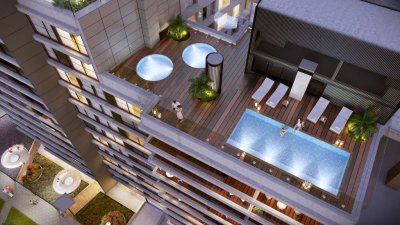 Proyecto Torre Arenas en Malvín frente al mar, apartamento de 2 dormitorios en piso alto