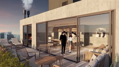 Apto de 1 Dorm. con terraza y Patio