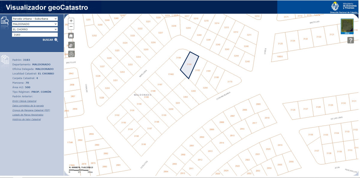 Buen lote en el Chorro.

Padrón 3183
500mts2 de terreno.

Consulte con nuestros asesores.