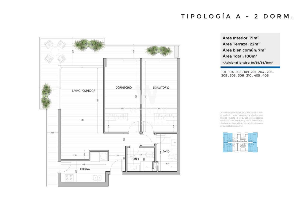 T. A 2 dormis dimensiones