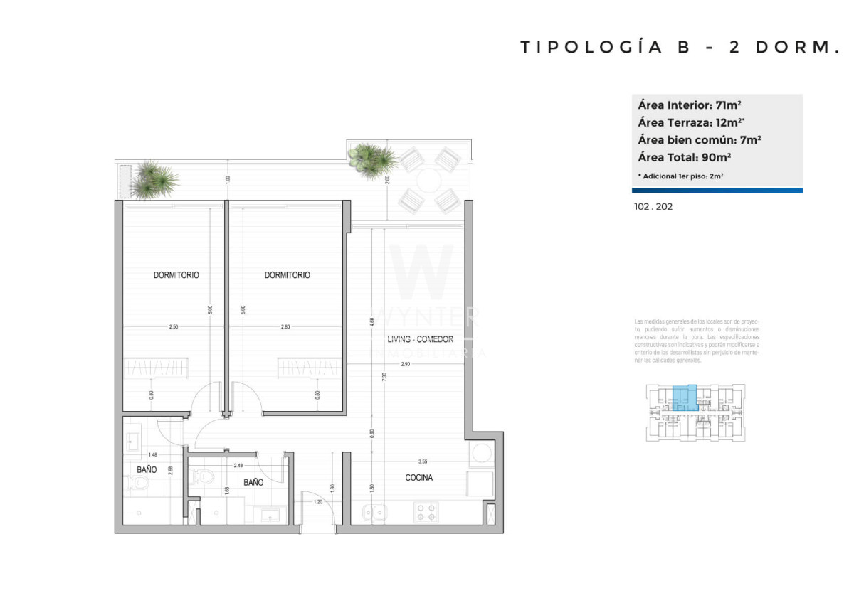 T. B 2 dormis dimensiones