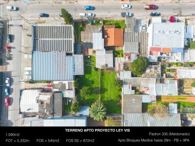 TERRENO EN CENTRO DE MALDONADO APTO PROYECTO LEY VIS - EDIFICIO DE BLOQUE MEDIO - ESTRATÉGICA UBICACIÓN