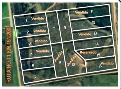 Chacras de 3 Has sobre RUTA 11