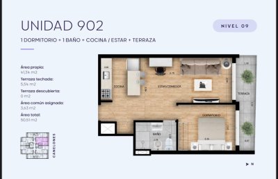 Venta Apartamento A Estrenar 1 Dormitorio Terraza Cordón Sur