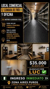 Alquiler Local Comercial Depósito O Galpón 250m2 Con Oficina Y Baño En Aires Puros