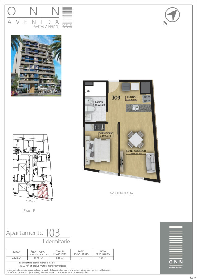 Venta apartamento 1 dormitorio 