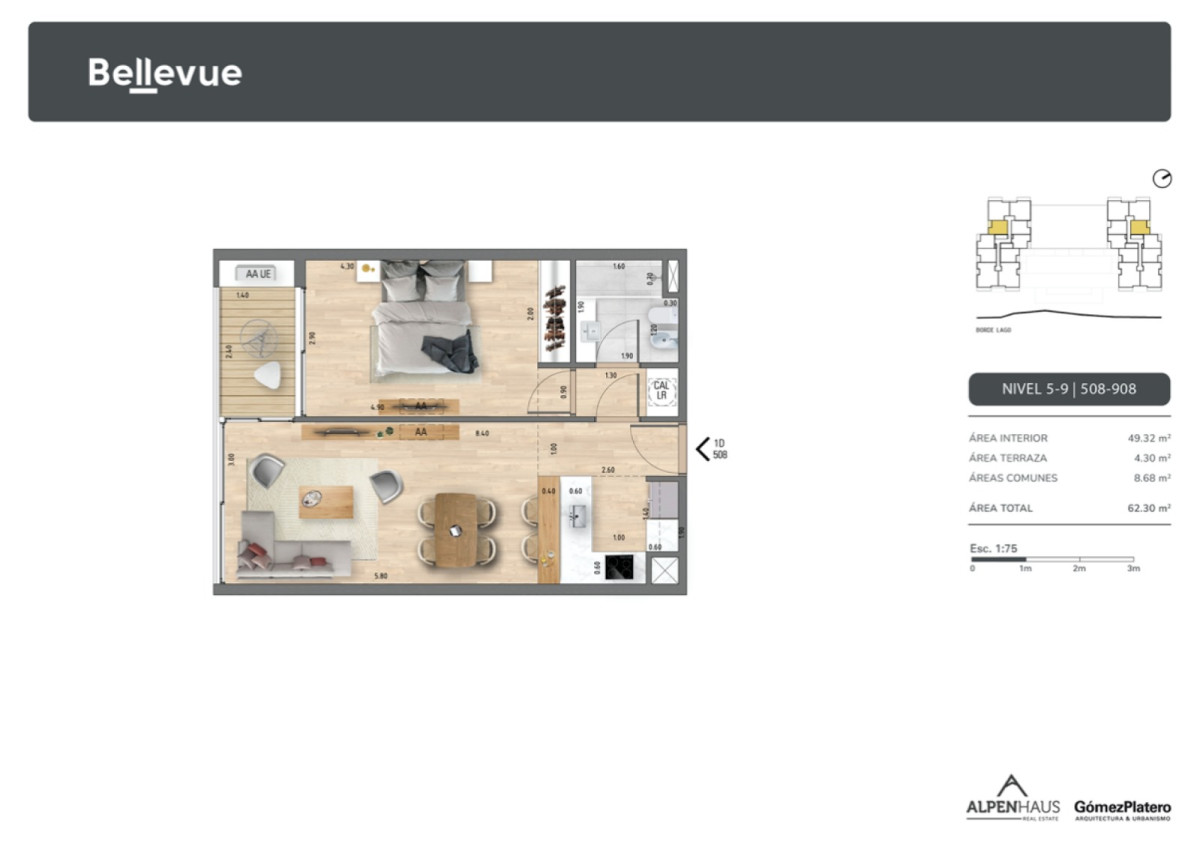 Venta apartamento 1 dormitorio en construcción en Carrasco