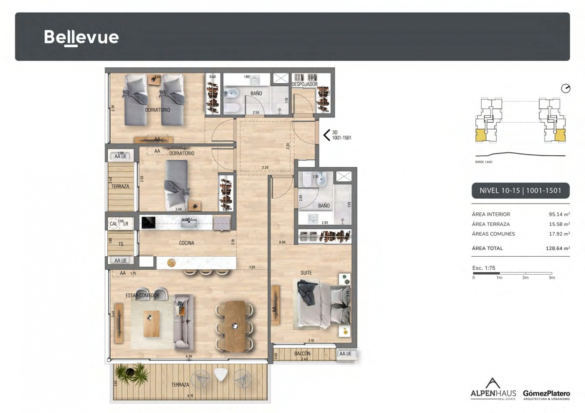 Venta apartamento 3 dormitorios en construcción en Carrasco