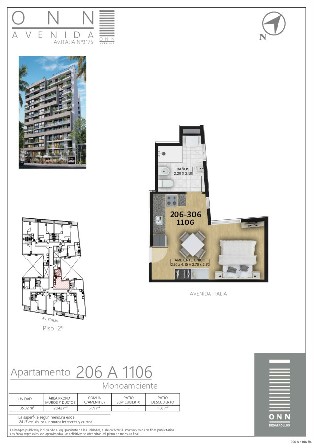 Venta monoambiente a estrenar 