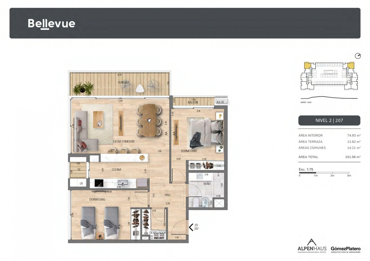 Venta apartamento en construcción de 2 dormitorios en Carrasco