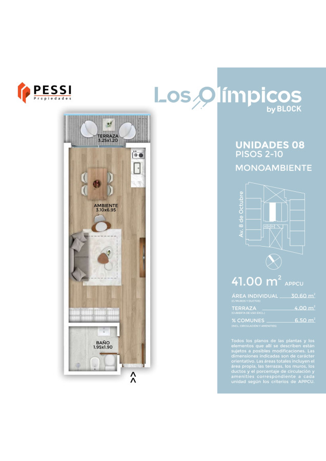 Venta monoambiente en La Blanqueada