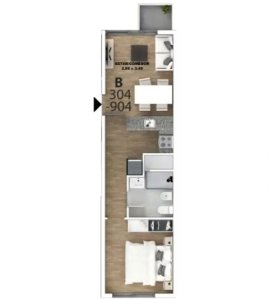 Venta Apartamento 1 Dormitorio a Estrenar con Terraza Tres Cruces 