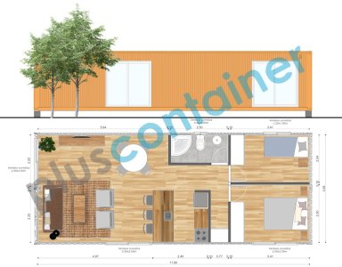 VENDO CASA CONTAINER, 2 DORMITORIOS, AIRE ACONDICIONADO.