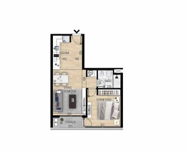 Venta apartamento 1 dormitorio 1 baño Edificio con servicios