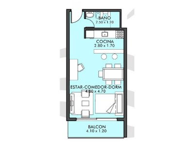 Apartamento en Aidy Grill, Monoambiente *