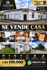  SE VENDE CASA ESQUINERA - SAN CARLOS