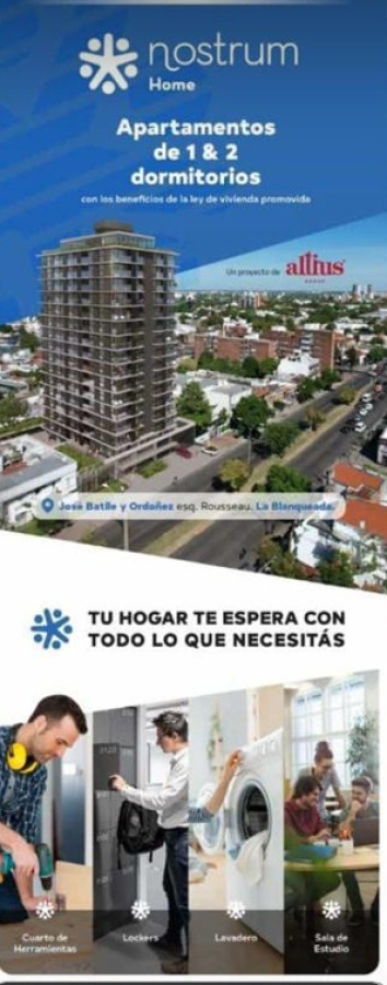 Venta - Apartamento a estrenar - 1 Dormitorio - La Blanqueada - Montevideo