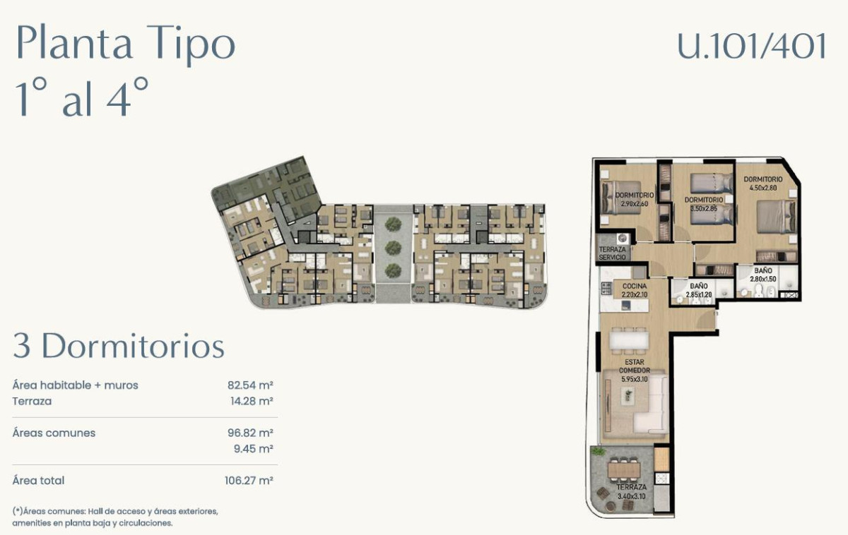 3 dormitorios y 2 baños en Parque Carrasco