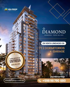 Venta apartamento 2 dormitorios exclusivo piso alto DIAMOND punta del este 