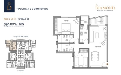 Venta apartamentos diamond 2 dormitorios + garaje PUNTA DEL ESTE