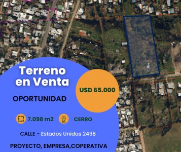 VENTA TERRENO CERRO , EMPRESA COOPERATIVA 