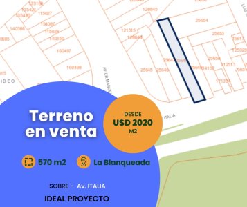 Venta terreno la blanqueada sobre av.italia VIS