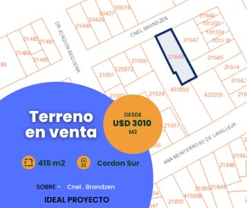 Venta terreno cordon sur casa VIS