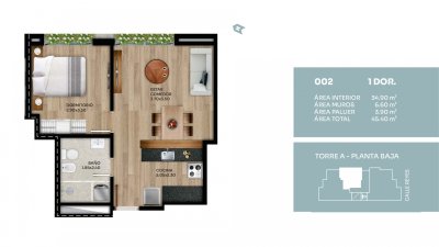 Venta de Apartamento 1 Dormitorio en el Prado C885-1D002A