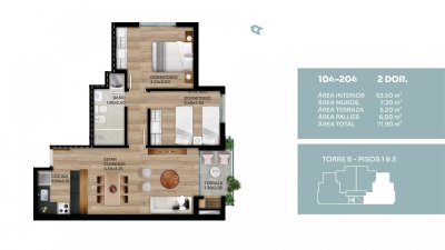 Venta de Apartamento 2 Dormitorios en el Prado C885-204B