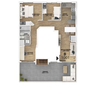 Venta Apartamento de 2 Dormitorios con Terraza a estrenar en Tres Cruces con Piscina, Barbacoa y más C8331001