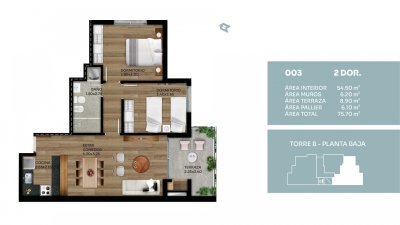 Venta de Apartamento 2 Dormitorios en el Prado C885-2D003B