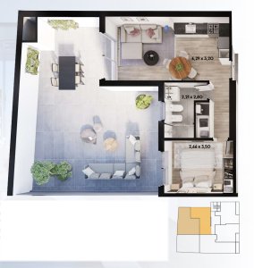 Apartamento en venta de 117 m2 con Patio interno en Cordón Montevideo a estrenar con barbacoa, gym, lavadero y más Vivienda Promovida