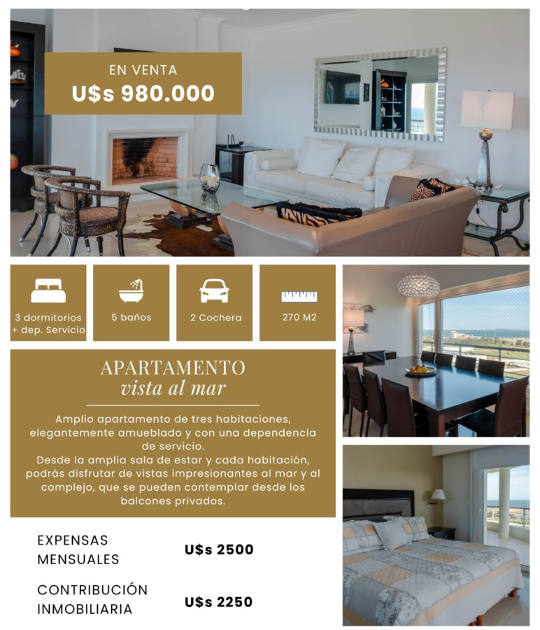 Exclusivo apartamento en primera linea de Playa Mansa