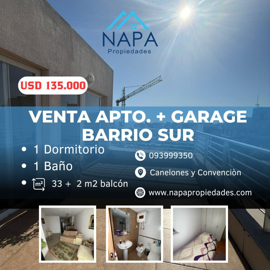 APARTAMENTO EN VENTA, 1 DORMITORIO, BARRIO SUR
