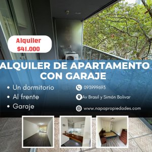Alquiler apto de 1 dormitorio y garaje