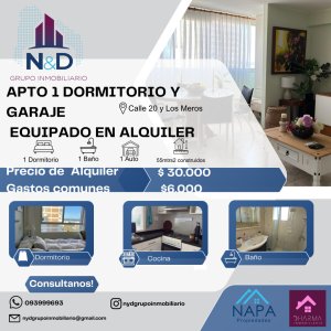Alquiler temporal o anual, Apto un dormitorio equipado y garaje.