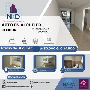 ALQUILER APARTAMENTO, 2 DORMITORIOS Y GARAGE, CORDÓN