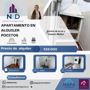 ALQUILER DOS DORMITORIOS CON PATIO Y PARRILLERO EN POCITOS 