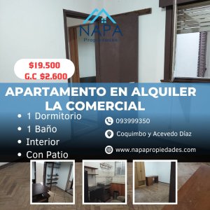 ALQUILER APARTAMENTO, 1 DORMITORIO LA COMERCIAL